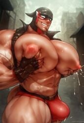 ai_generated big_pecs man_boobs manboobs moobs pecs pectorals rokuworshiper