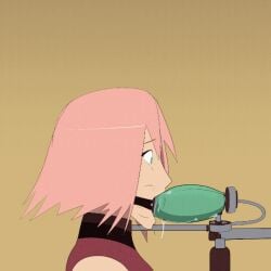 1girls animated animated animated bondage bondage_gear collar dawho555 deepthroat deepthroat_no_hands defeated defeated_heroine dildo dildo_gag dildo_in_mouth fellatio female female_only gag green_eyes machine naruto naruto_(series) naruto_shippuden open_mouth_gag pink_hair rape restrained ring_gag sakura_haruno sakura_haruno saliva short_hair throat_fuck throat_swabbing throat_training