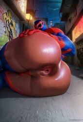 ai_generated ass asshole big big_ass big_ass_gay gay gay_ass miguel_o'hara rokuworshiper spider-man spider-man_(series)