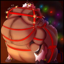 1:1 absurd_res bell bell_harness belly belt big_belly big_breasts blizzard_entertainment bodily_fluids breasts christmas deer female harness hi_res holidays jingle_bell jingle_bell_harness lactating machine mammal mcerror new_world_deer orisa overwatch overweight pregnant reindeer reindeer_orisa_(overwatch) ribbons robot saddle shaking_breasts slosh stretch_marks taur