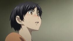 10s 1boy 1girls 2016 age_difference animated blinking breasts chihiro_(houkago_initiation) chubby_woman earrings female female houkago_initiation housewife large_penis mature_female mother_and_son older_female_and_younger_male plump queen_bee_(animation_studio) short_hair step-parent_and_step-child stepmother_and_stepson sweat tagme