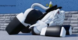 1girls 3d cat_ears cat_stretch cat_tail catgirl clothed image oc original_character roblox robloxian self_upload stretching tagme tagme_(artist) thigh_highs white_skin