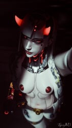 1girls 3d boobs exposed_breasts female female_only horns mechanical overwatch overwatch_2 robot robot_girl shion_(overwatch) tipsynd video_games