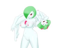 2013 2girls absurd_res alpha_channel anthro anthrofied areolae balorium belly big_breasts breasts duo eyelashes feet gardevoir green_hair hair hair_over_eye hair_over_one_eye hi_res holding interspecies kirlia multiple_girls navel nintendo nipples nude on_shoulders one_eye_closed open_mouth pain pokemon pokemon_(species) pokemon_rse portrait pussy red_eyes restrained short_hair simple_background smile soles teeth three-quarter_portrait tongue transparent_background video_games white_background white_skin wince wrestling