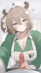 alternate_version_available big_breasts deyui handjob large_breasts nimi_nightmare nurse tagme