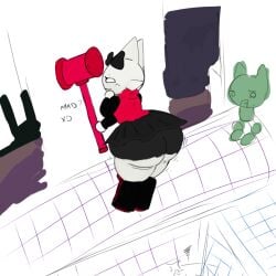 2000s akuro_kitty_(artist) ass catgirl furry hips jiggling_ass katmin_(pursuitcore) pursuitcore roblox roblox_game sassy tagme white_background white_hair