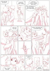 2018 aogami canine chapter_1 comic end_page female frottage kissing lagomorph male mammal naked_hug penis pussy rabbit sex small_penis text young