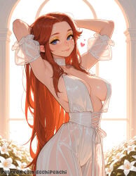 1girl 1girls ai_generated blue_eyes blush boobs breasts breasts, camel_toe cameltoe cleavage clothed clothed_female curvy ecchipeachi elf elf_ears elf_female female female_focus female_only focus fully_clothed ginger large_breasts light_skin long_hair malon nipples nipples_covered nipples_visible_through_clothing orange_hair pussy red_hair sfw solo solo_female solo_focus sweat teeth the_legend_of_zelda the_legend_of_zelda:_breath_of_the_wild tight_clothes tight_clothing uncensored very_long_hair wavy_hair