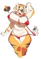 aspirindabaitu big_breasts big_penis bikini breasts cleavage feline female furry huge_breasts huge_cock penis thick_thighs tiger tiger_girl wide_hips