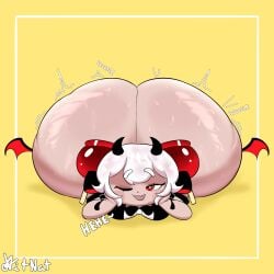 1female 1girls 2d 2d_(artwork) 2d_artwork artist_name artist_signature ass ass_bigger_than_head ass_focus big_ass bottom_heavy bottom_heavy_female bottomless bottomless_female candy_apple_cookie cookie_run cookie_run_kingdom digital_drawing digital_drawing_(artwork) digital_media digital_media_(artwork) fat_ass female female_focus female_only horn horns horns_girl huge_ass large_ass laying_down laying_on_stomach nitnat phat_ass simple_background solo solo_female solo_focus thicc thick thick_ass wink winking winking_at_viewer