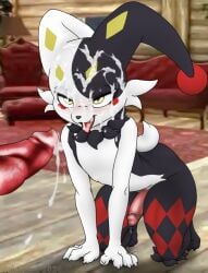 blush cum cum_covered curvy dupin_(pal) femboy furry gay mainnm-e male palworld precum sissy submissive