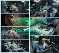 ai_generated alien alien_(franchise) big_breasts birth busty ellen_ripley female pregnancy pregnant pregnant_female woman xenomorph