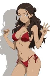 ai_generated avatar_the_last_airbender bikini katara red_bikini sexy_pose tagme tagme_(artist) white_background