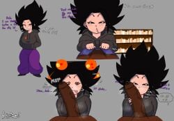 bbc big_balls big_breasts big_penis caulifla dark-skinned_male dizzy_eyes dragon_ball dragon_ball_super kissing_penis male/female musk_clouds musky_cock precum pulling_down_pants seeing_stars skurigami smelling_penis smelly_cock tongue_out