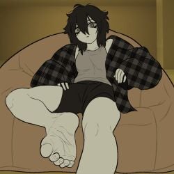 backrooms backrooms_(film) feet feet_up foot_fetish foot_focus grey_skin hatsune_miku looping_the_rooms_(vocaloid) scrunched_soles scrunched_toes soles the_backrooms toes vocaloid wrinkled_feet