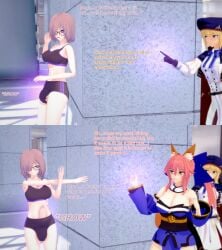 3d 3girls artoria_pendragon artoria_pendragon_(caster) blonde_hair english_text fate/grand_order fate_(series) female futa_transformation futanari growth huge_cock intersex koikatsu mash_kyrielight penis penis_expansion penis_growth penis_growth_(enlargement) pink_hair sports_bikini tamamo_no_mae_(fate) text unaware xavierhuge