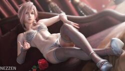 3d 3d_(artwork) blender eclair_farron final_fantasy final_fantasy_xiii gloves lightning_farron lingerie nezzen panties pin-up pink_hair sexy sexy_body sexy_clothing sexy_look sexy_pose sexy_woman solo_female stockings