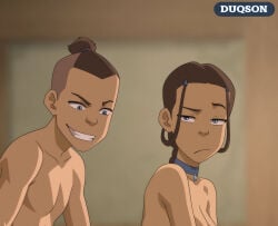 1boy 1girls avatar_the_last_airbender brother_and_sister duqson incest katara nude sokka