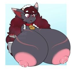 big_breasts breast_expansion breasts cleavage dativyrose expansion female furry huge_breasts hyper hyper_breasts lactating lactation nipples tagme thick_thighs wide_hips
