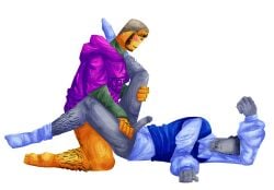 anal andrew_(bad_things) bad_anatomy bad_things_(roblox) blush covering_face erection expressionless hairy_legs holding_legs ivan_(bad_things) legs_up male/male missionary_position penetration penis roblox roblox_game robloxian self_upload shadow_face socks tagme_(artist)