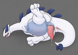 1boy 2017 3_toes anus avian belly big_penis big_tail blue_eyes blue_skin blush chubby erection feet feral grey_background hindpaw legendary_pokemon looking_at_viewer lugia lying male male_only multicolored_skin nintendo no_nipples nude on_side open_mouth paws penis pokemon pokemon_(species) pokemon_gsc precum presenting simple_background smile soles solo spread_legs spreading tail tapering_penis text tongue tongue_out two_tone_skin video_games white_skin wings x03