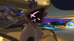 1girl 3d armor big_boobs big_tits bold close-up edgy female female_character fortnite fortnite:_battle_royale furry hood humanoid mysterious night outdoors pink_face purple_skin raven_team_leader selfie sofa solo tits vrchat vrchat_avatar vrchat_media vrchat_model
