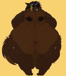 bbw big_breasts breasts cleavage female female_only furry huge_breasts kibblesyourbits nipples overweight thick_thighs wide_hips