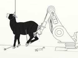 2017 animal_genitalia anus asphyxiation ass black_and_white blindfold bodysuit bondage bound clothed cum cum_in_pussy cum_pool cumdrip dildo dripping equine feral feral_only furry furry_only gay hair hanged hooves horn latex lionsilverwolf machine male male_only mammal monochrome noose open_mouth pussy rope sex_toy simple_background solo solo_male tight_clothes unicorn vaginal