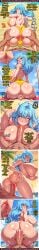 ahegao ai_generated anal anal_sex beach bikini blowjob blue_eyes blue_hair blush breast_sex clothing_aside comic cum cum_on_ass cum_on_penis day disembodied_male doggy_style dragon_ball english_text female female_penetrated from_behind gaping_anus grabbing_ass huge_ass huge_breasts long_hair male_hands maron multiple_panels ocean oral oral_penetration paizuri palm_tree partially_clothed penis penis_in_pussy pov presenting_hindquarters rampa69 saliva sand sky sound_effects speech_bubble sweat swimwear thick_thighs vaginal vaginal_insertion vaginal_penetration vaginal_sex veiny_penis wide_hips yellow_bikini