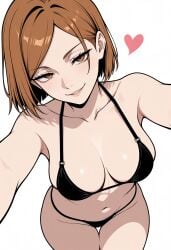 ai_generated bikini black_bikini heart micro_bikini nobara_kugisaki sexy_pose tagme tagme_(artist)