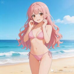 ai_generated pink_hair swimsuit tagme