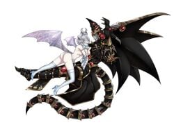 1boy 1girls ahegao anal anal_penetration anal_sex armor ass big_ass big_breasts big_butt big_penis breast_milk breasts breasts_out drooling eyes_closed female hat lovely_labrynth_of_the_silver_castle magical_girl male master_and_servant nipples nude octorock777 orgasm_face red-eyes_dark_dragoon red_eyes_dark_dragoon redeyes_dark_dragoon sex silver_hair stocking stockings tail tail_play tail_sex wings yu-gi-oh!