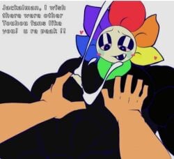 2boys 2male anthro anthropomorphic blush blushing cum cumming dandy's_world dandy_(dandy's_world) handjob jackalman male_blushing male_focus simple_background tagme