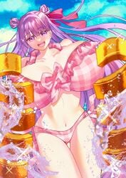 1girls big_breasts bikini bikini_bottom bikini_top blush blushing breasts breasts_bigger_than_head busty cleavage curvy curvy_figure eyebrows eyebrows_visible_through_hair eyelashes facing_viewer fate/grand_order fate_(series) female female_focus female_only gigantic_breasts happy huge_breasts large_breasts light-skinned_female light_skin long_hair looking_at_viewer midriff navel passion_lip passionlip_(fate) passionlip_(swimsuit_saber) pink_bikini pink_eyes pink_hair slim_waist smile solo solo_female solo_focus swimsuit swimwear thick_thighs thigh_gap thighs top_heavy top_heavy_breasts voluptuous voluptuous_female water