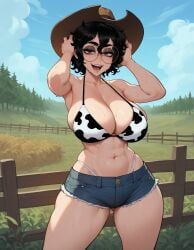1girls ai_generated ass big_ass big_breasts black_hair breasts brown_eyes eyeshadow female glasses goth hourglass_figure hourglass_figured_female large_ass large_breasts light-skinned_female light_skin messy_hair olie round_eyewear round_glasses sexy sexy_body short_hair thick_ass thick_eyelashes thick_thighs voluptuous xandr