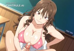 1futa 1girl ai_assisted ai_generated bikini_top biting_own_lip blowjob breasts brown_eyes brown_hair cleavage completely_nude_male cowboy_shot curvy detailed_feet dominant_futa dutch_angle dynamic_pose erect_cock erect_nipples femdom full_body futa_dominating_male futa_on_male futadom hair_between_eyes hand_on_own_hip happy head_tilt large_breasts light_particles light_smile long_hair looking_at_viewer maria_momoe massive_tits masturbating official_style oiled_skin parted_lips pink_dress portrait school screencap simple_background smile submissive_male