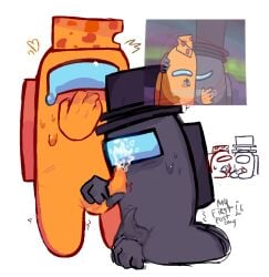 2boys after_sex among_us among_us_logic bean black_body black_hat cheese consensual femboy first_post gay gay_male gay_sex grabbing_penis hand_on_face hand_on_mouth kneeling kneeling_oral_position lmao male/male male_only mr_cheese_(gametoons) orange_body penis_on_face tentacle tentacles the_gentleman_(gametoons) wholesome_couple yaoi
