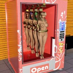 3d 3d_render ball_gag bondage broadsword1964 commodification legal_slavery slave slave_girl vending_machine