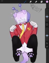 cuntboy kneehighs object_head paws puppyplay tenna_(deltarune)