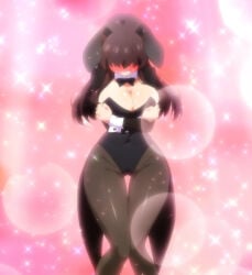 1girls breasts brown_hair bunny_ears bunnysuit child_bearing_hips clevage hips kimi_no_koto_ga_dai_dai_dai_dai_daisuki_na_100-nin_no_kanojo large_breasts screencap stitched thick_thighs thighs wide_hips