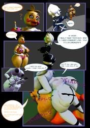 big_penis boobs cally3d comic comic_page fnaf futanari marie_(cally3d) prisma3d render toy_chica_(fnaf)