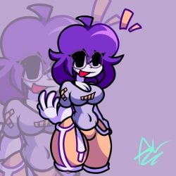 1girls 2026 breasts circular_glasses female female_only garlan_(haxxar) glasses oc original_character purple_hair tagme tagme_(artist) thighs