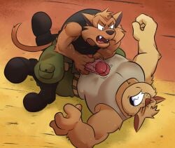 anthro barazoku biceps big_muscles big_pecs black_boots black_clothing black_footwear black_shirt black_tank_top black_topwear bodily_fluids boots bottomwear chance_furlong clenched_teeth clothed clothed_sex clothing combat_boots domestic_cat dominant dominant_anthro dominant_male domination/submission duo erection eyes_closed fangs felid feline felis fondling_penis footwear frottage fur genitals grabbing_own_penis green_bottomwear green_clothing green_pants grey_clothing grey_shirt grey_tank_top grey_topwear grinding grope hand_on_own_penis hand_on_penis handjob hanna-barbera heffy038 hi_res holding_erection holding_own_penis holding_penis imminent_orgasm jake_clawson larger_sub lying lying_on_ground male male/male mammal manly masturbation muscular muscular_anthro muscular_arms muscular_male muscular_thighs on_back on_ground on_lap open_bottomwear open_clothing open_pants orange_body orange_fur outside outside_sex pants pecs penile penile_masturbation penis penis_grab penis_poking_out penis_squeeze penises_touching red_penis rubbing_penis sex shirt shoes sitting sitting_on_another sitting_on_lap sitting_on_partner size_difference stroking_penis submissive submissive_anthro submissive_male swat_kats sweat sweatdrop sweaty_arms sweaty_body sweaty_chest sweaty_face tabby_cat tail tank_top teeth thick_arms thick_thighs tight_bottomwear tight_clothing tight_pants tight_shirt tight_topwear topwear tough_guy vein veiny_penis vigilante yellow_body yellow_fur