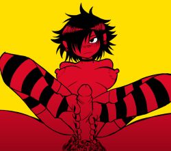 asian asian_female footjob gorillaz hair_over_one_eye noodle_(gorillaz)