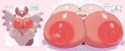 2026 absurd_res anthro areola artist_name big_breasts big_butt breast_expansion breasts butt butt_expansion capcom colored digital_media_(artwork) english_text expansion female flying_wyvern fur genitals hi_res hourglass_expansion huge_breasts huge_butt hyper hyper_breasts hyper_butt inflation monster_hunter orange_body paolumu pink_body shaded tail text vulva white_body white_fur wide_hips zegorav