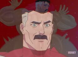 anal anal_penetration anal_sex ass bara big_ass blue_eyes butt daddy dilf gay hunkyhuesnsfw invincible invincible_(tv_series) male male_only moustache muscular muscular_male nolan_grayson omni-man solo transparent