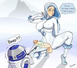 1futa astromech_droid balls bimbo breasts clone_wars crotchless curvy droid electricity electrostimulation erect_nipples erection fur futa_sans_pussy futanari futanari_transformation hourglass_figure huge_penis intersex large_balls large_breasts milf nipple_bulge nipples nipples_visible_through_clothing padme_amidala penis penis_out r2-d2 robot rolling_eyes shinzu031 skin_tight speech_bubble spread_legs star_wars testicles text wide_hips