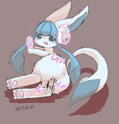 ! ... 1boy 1girls anus artist_request ass blue_eyes blue_fur blush brown_background eeveelution female furry generation_4_pokemon glaceon half-closed_eyes heart human interspecies long_ears looking_back male motion_lines nintendo open_mouth paws penis pokemon pokemon_(species) pokemon_dppt pussy pussy_juice sex shadow straight tail tears tongue trembling uncensored wet