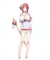 alternate_breast_size bathtub clothed edit feet fire_emblem fire_emblem_heroes huge_breasts official_alternate_costume official_art oppai_loli red_eyes red_hair sakura_(fire_emblem) young