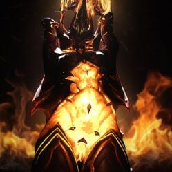 3d 3d_(artwork) 3d_render blender blender_(software) ember_(warframe) ember_heirloom_(warframe) fire pussy tenno warframe